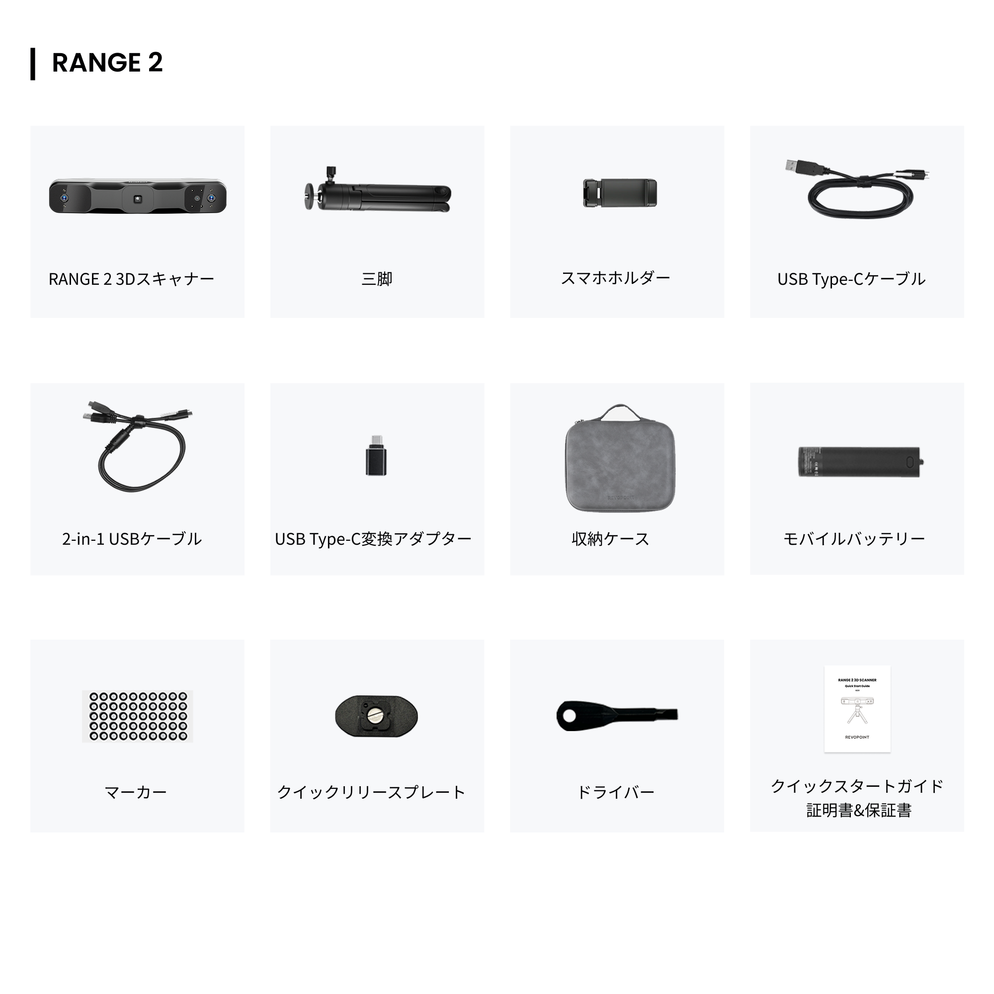 RANGE 2 3Dスキャナー：高速でパワフルな大型オブジェクトスキャン